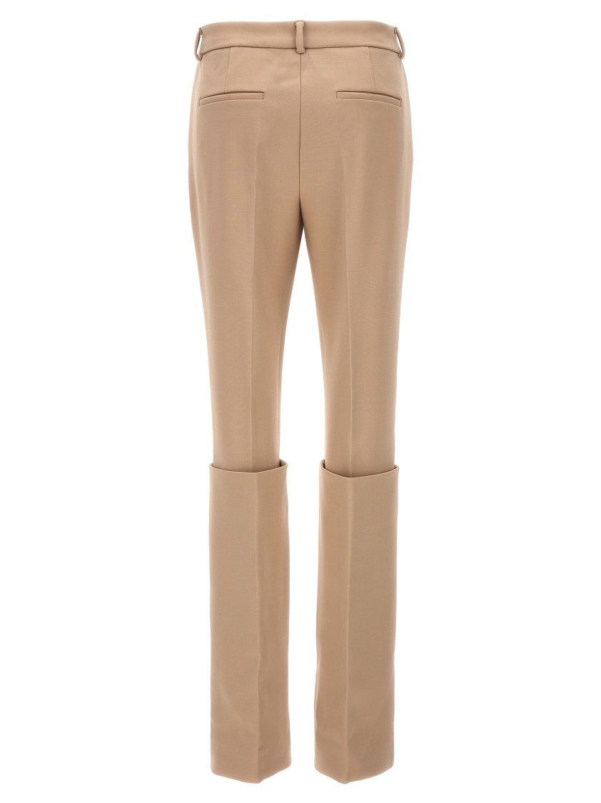Sportmax Straight Leg Trousers With Pockets And Belt Loops In Neutral