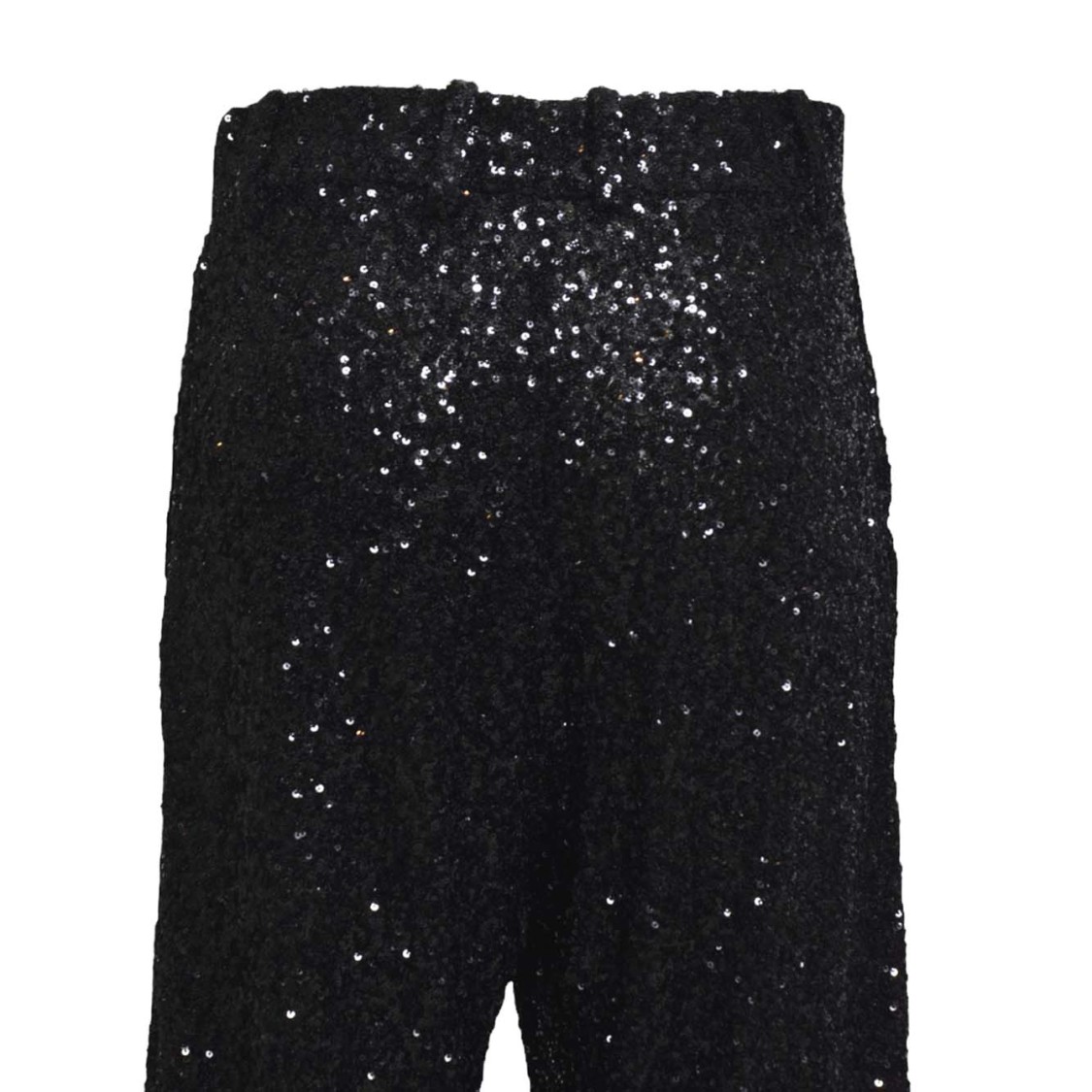Nine Minutes Straight-leg Black Pants With Micro Sequin Finish