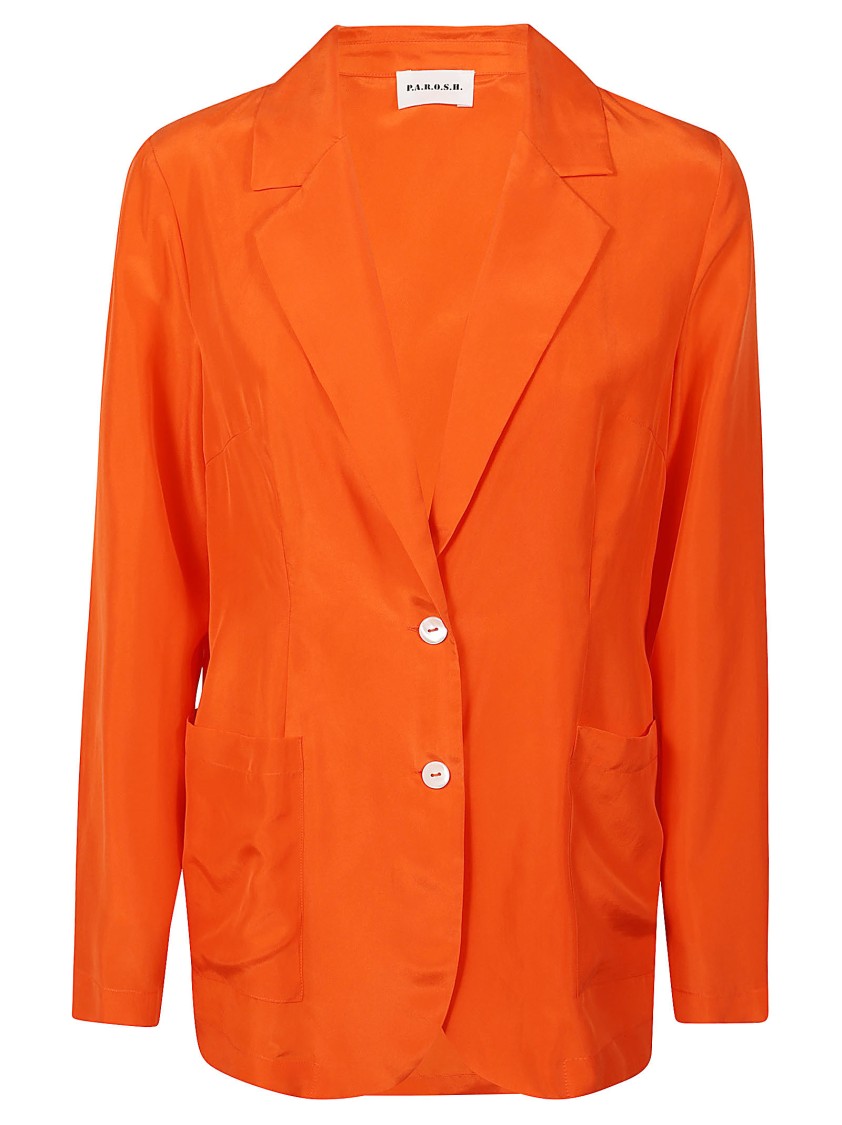 P.a.r.o.s.h Crepe Single-breasted Jacket In Orange