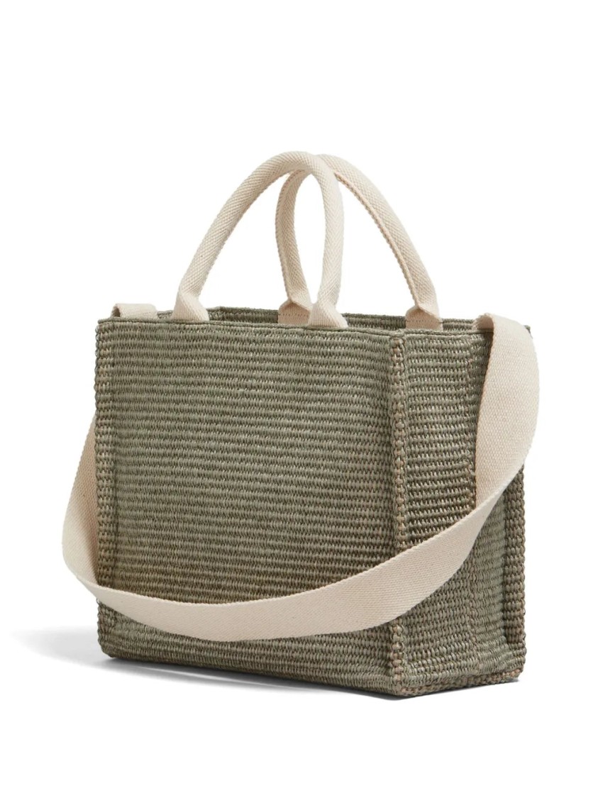 Shop Marni Small Raffia Tote Bag