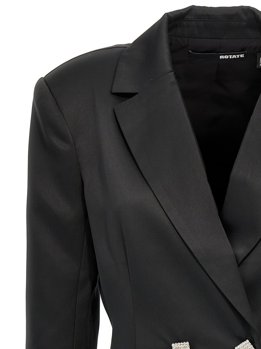 Rotate Birger Christensen Double-Breasted Satin Blazer Dress