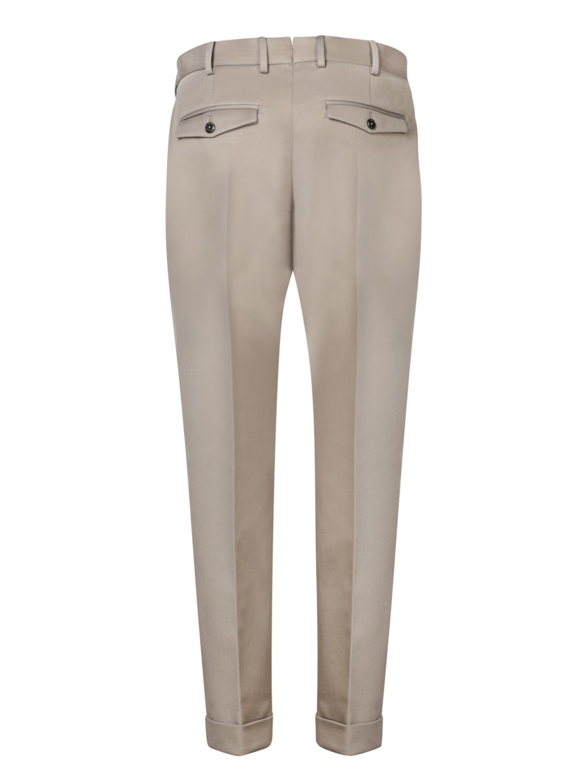 Pt Torino Beige Trousers With Front Pleat In Neutral