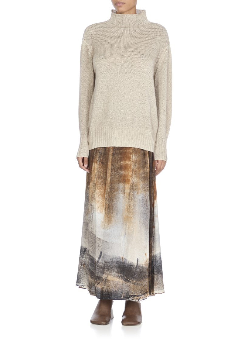 Avant Toi Beige Cashmere Sweater With Crew Neckline In Gray