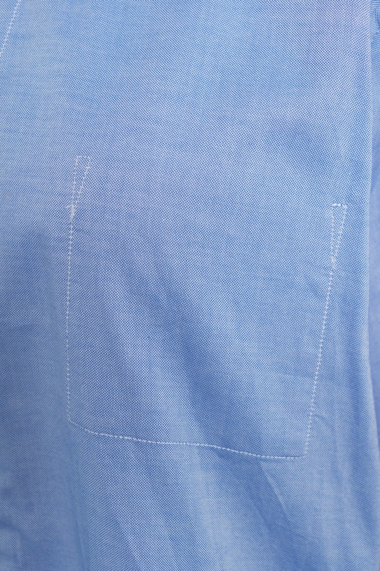 Robert Friedman Button-down Cotton Shirt With Rounded Hem In Blue