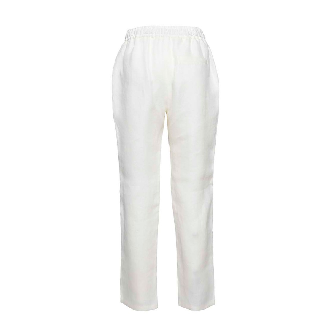 BARBA NAPOLI BARBA JOKE STRAIGHT TROUSERS IN WHITE LINEN