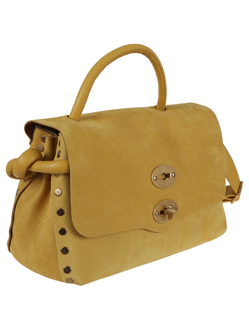 Zanellato Textured Leather Handbag With Flap Closure In Yellow