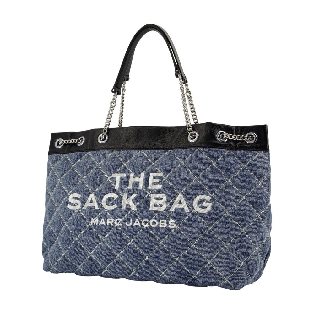 Marc Jacobs The Large Chain Sack Shoulder Bag - Cotton - Blue In Gray