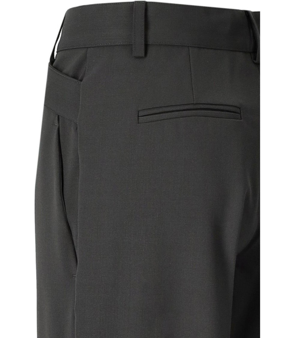 Shop Federica Tosi Dark Grey Wide Leg Trousers In Black