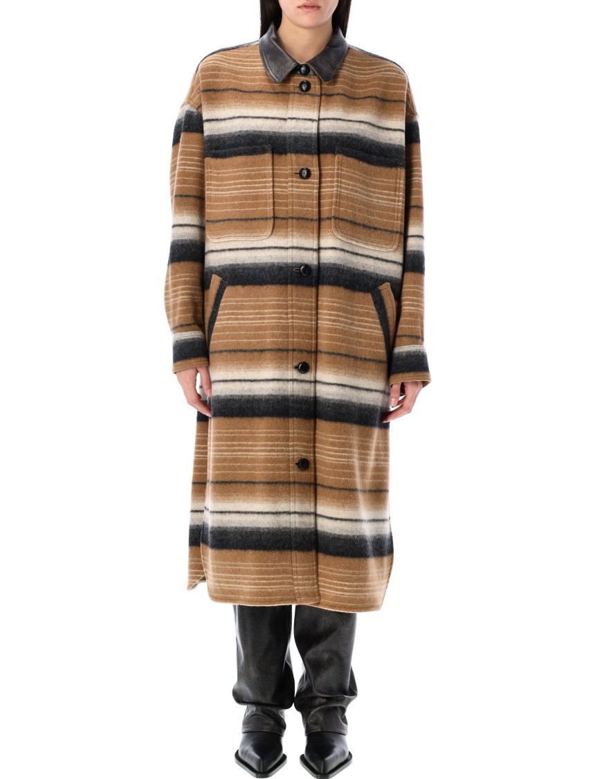 Isabel Marant Étoile Women's Djila Overshirt Long Coat | 25pma0368fac1d02e Color 50cm In Brown