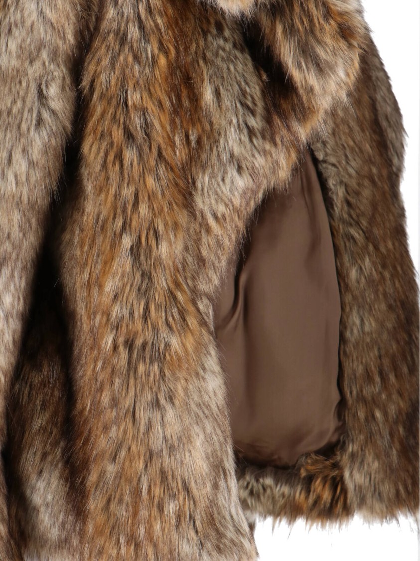 Mm6 Maison Margiela Acrylic Jacket Synthetic Fur In Brown