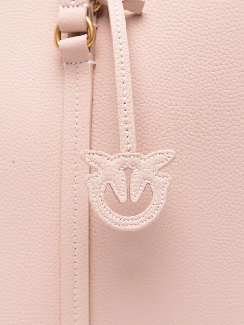 Pinko Large Love-birds Tote Bag In Pink