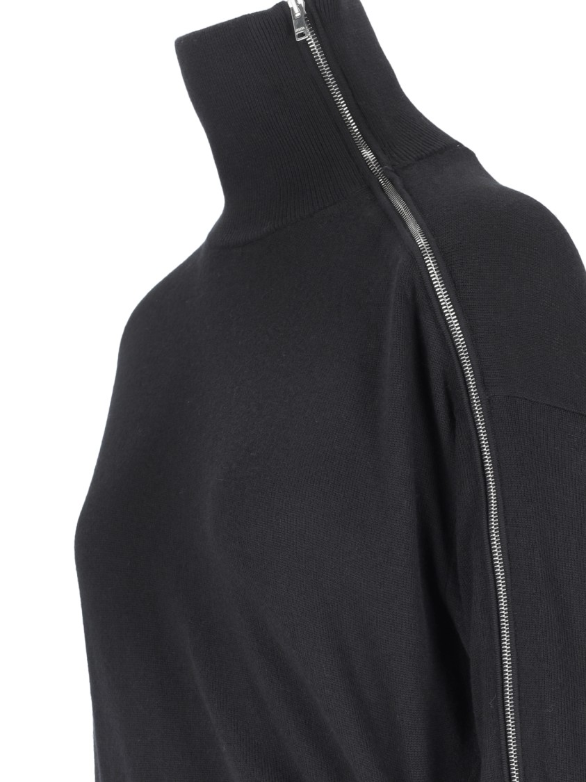 Isabel Marant Black Wool Blend Zip Knit Dress In Black