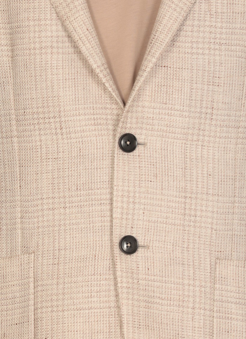 Zegna Chalk Stripe Linen And Silk Jacket In White