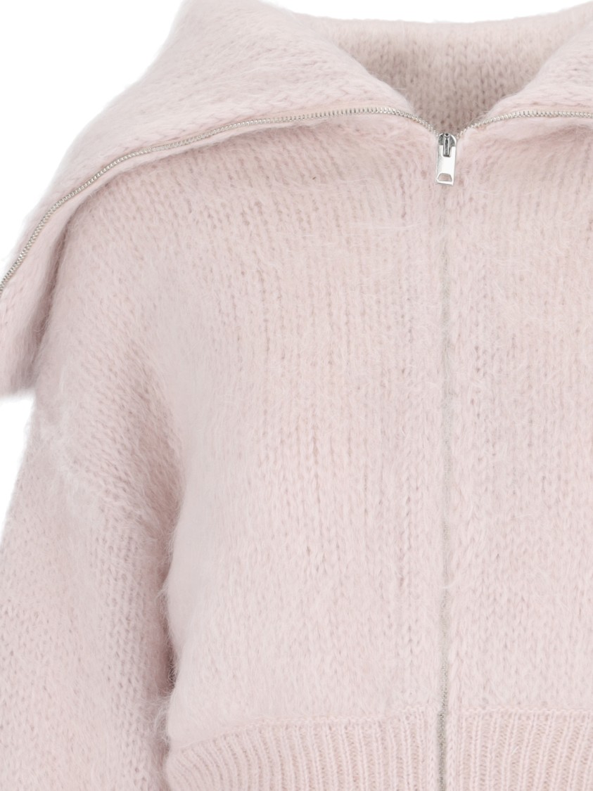 Sa Su Phi Jen Brushed-effect Zip-up Cardigan In Pink