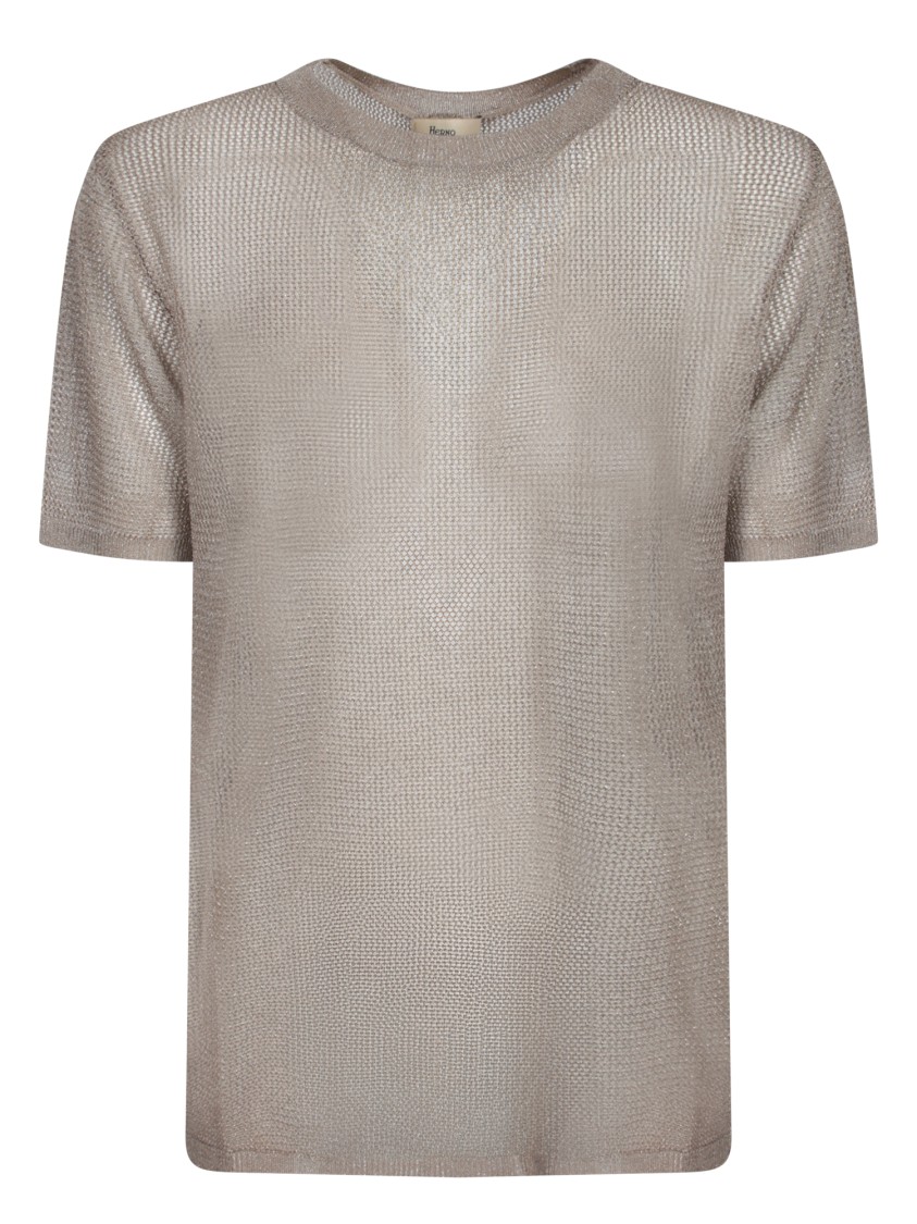 Herno Knit Pullover Sweater With Shiny Lurex Fabric