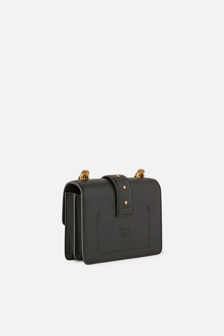 Pinko Leather Shoulder Bag With Signature Gold-tone Clasp
