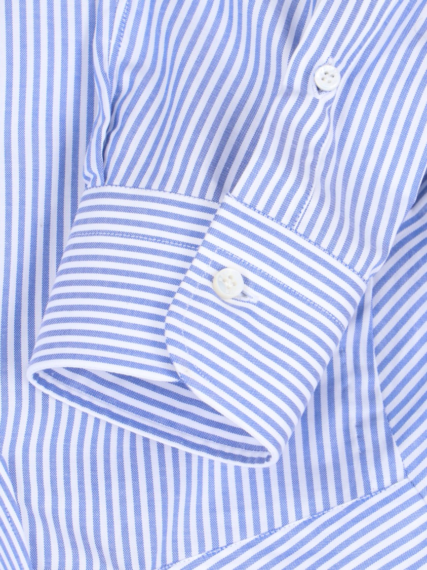 Barba Napoli Striped Pattern Shirt Collar Button-down