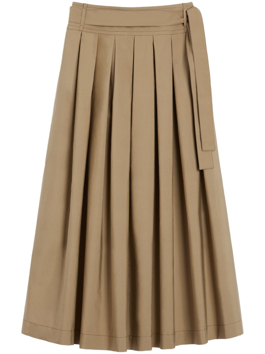 Max Mara Pleated Maxi Skirt With High Waist In Neutral