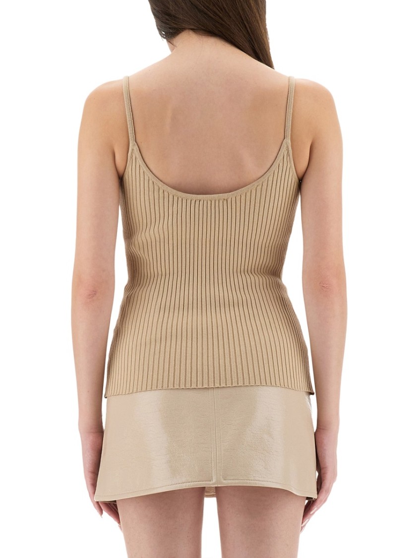 Courrèges Reedition Knit Tank Top In Neutral