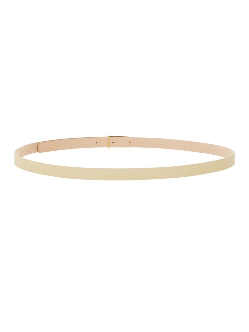 Victoria Beckham Geometric Buckle Belt In Neutrals