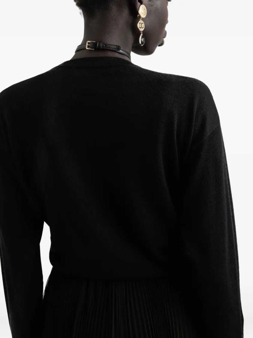 Dolce & Gabbana Cashmere Cardigan Sweaters And Cardigans Black In Black