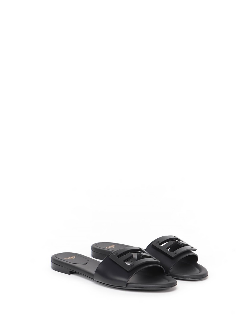 Fendi Women `baguette` Slides In Gray