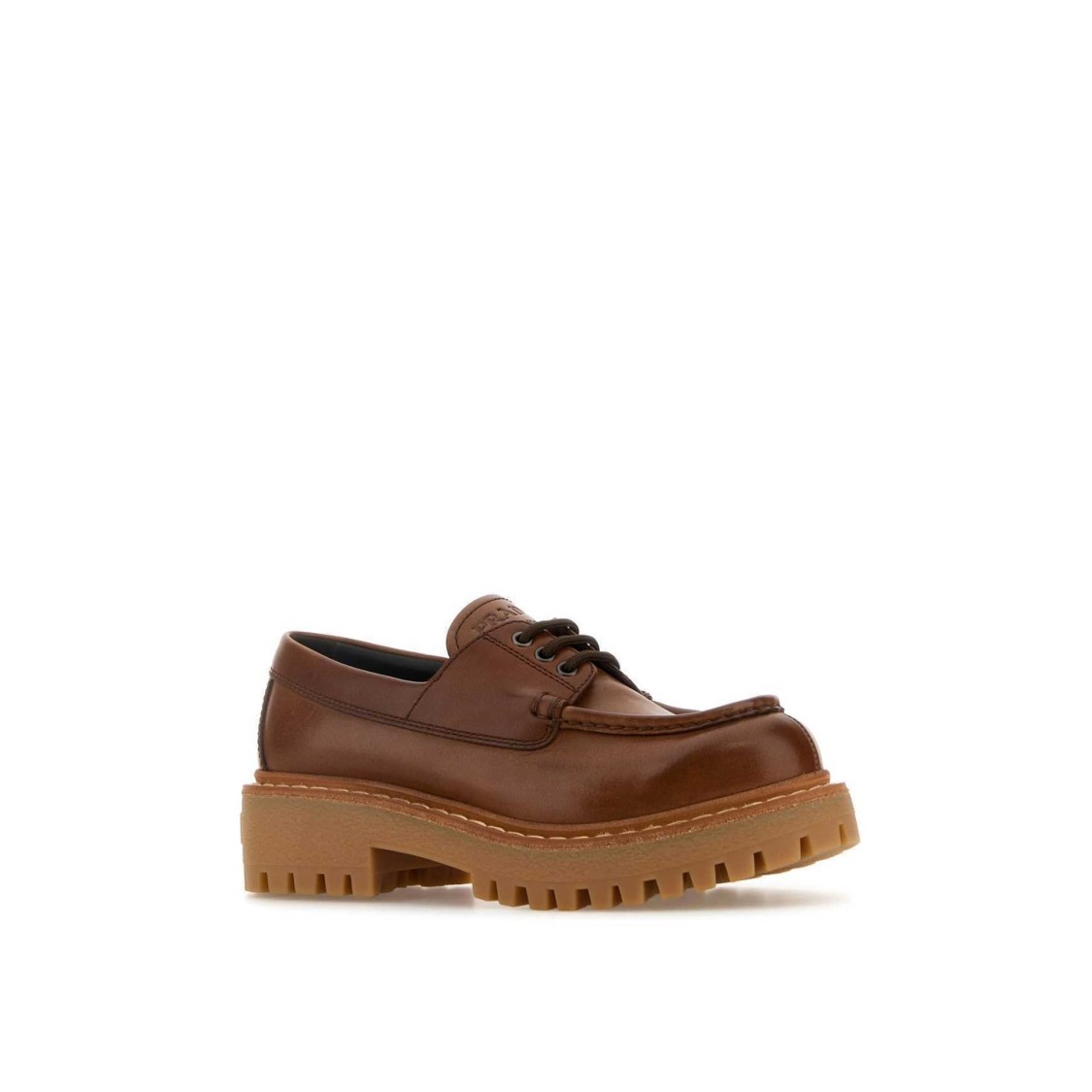 Prada St. Moritz Derby Loafers In Brown