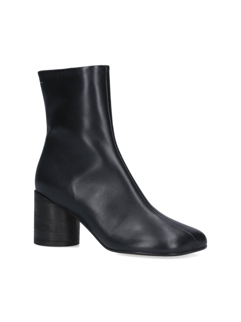 Mm6 By Maison Margiela Anatomical Black Nappa Leather Ankle