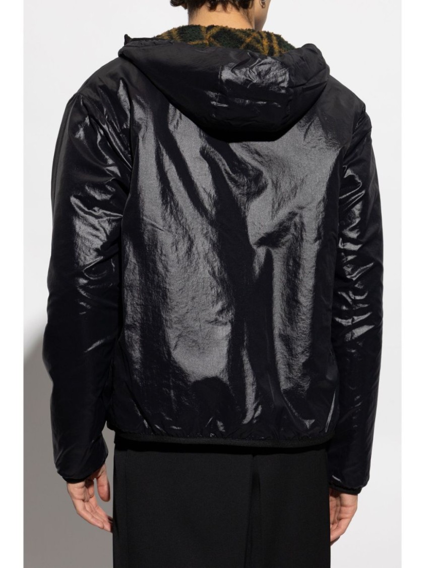 Burberry Reversible Jacket With Icon Check Print In Black
