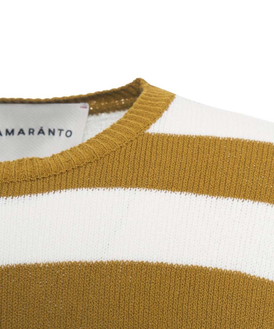 AMARANTO AMARANTO STRIPED KNIT SWEATER 