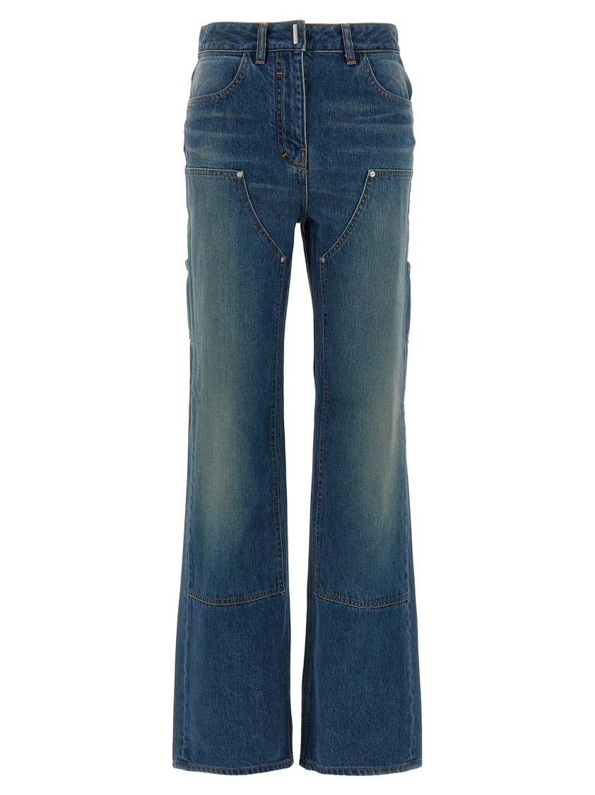 Givenchy Wide Leg Denim Jeans In Green