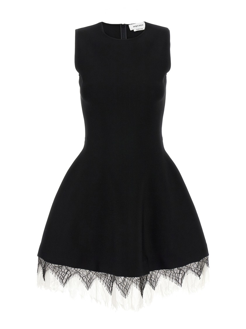 Alexander Mcqueen Mcqueen Spider Web Lace Dress In Black
