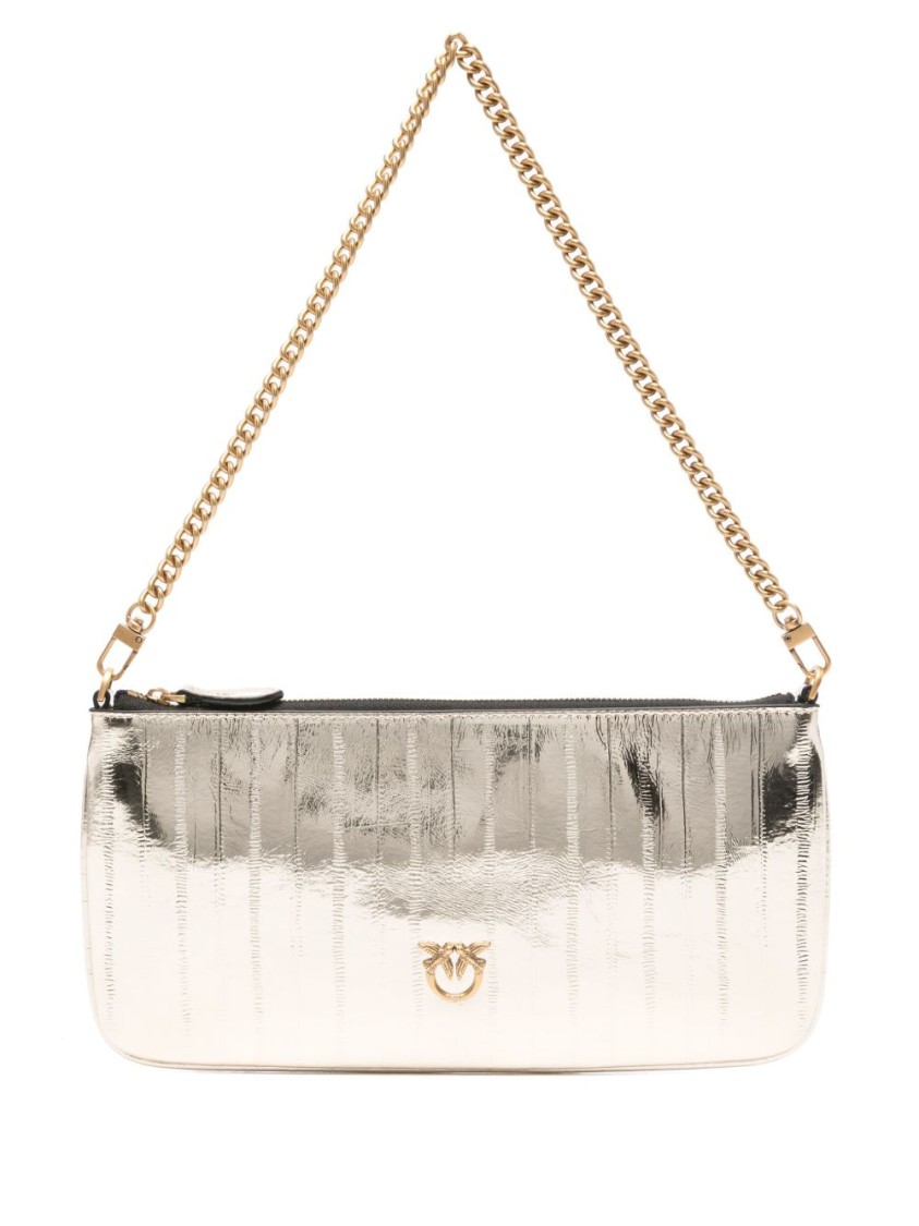 Shop Pinko Metallic Finish Wallet With Textured Surface