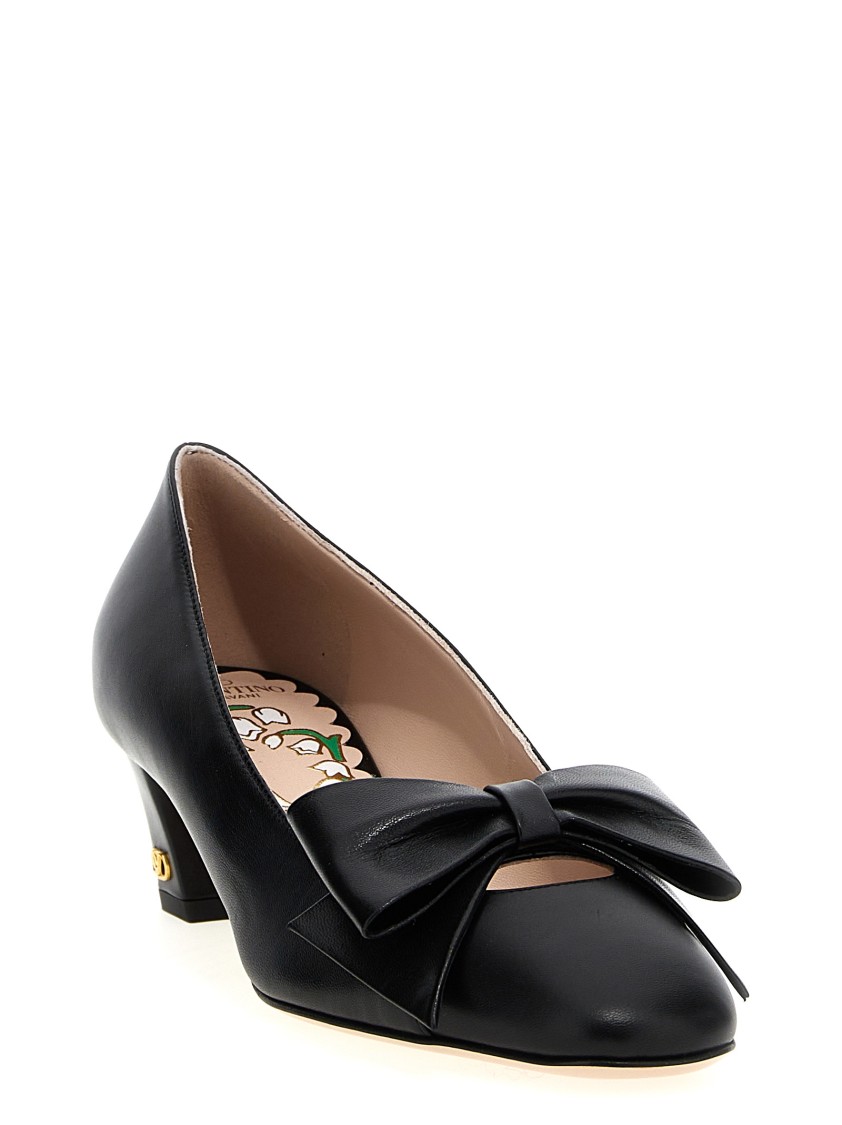 Valentino Bowow 45 Laminated Leather Pumps
