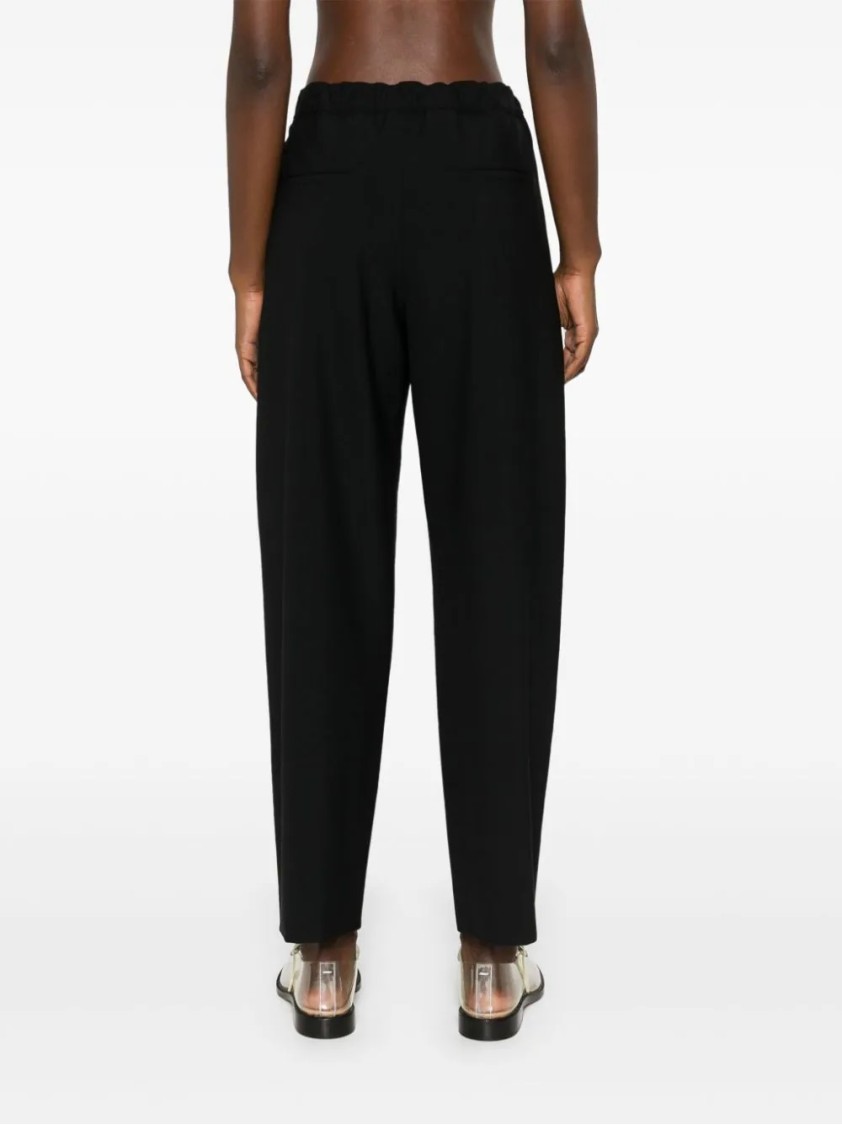 Marni Trousers With Belt Loops And Elastic Waistband In Black