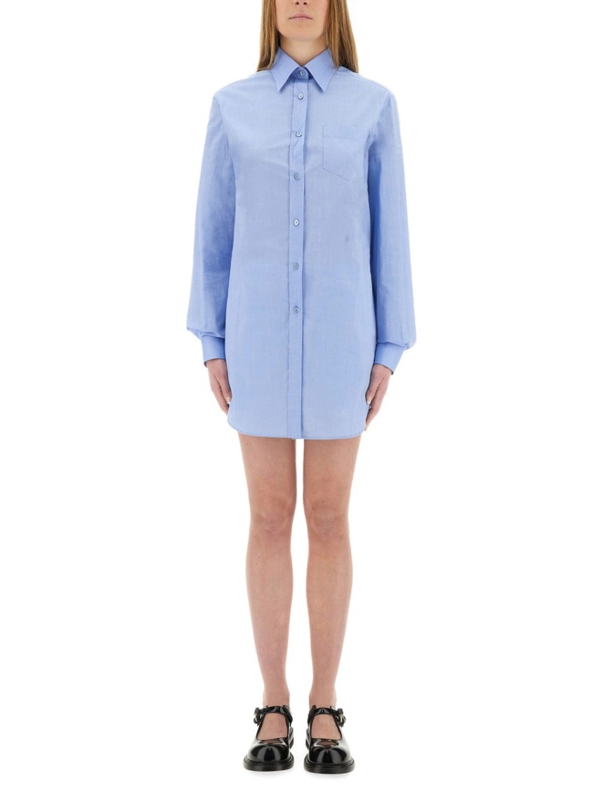 Moschino Women Poplin Chemise Jumpsuit In Blue