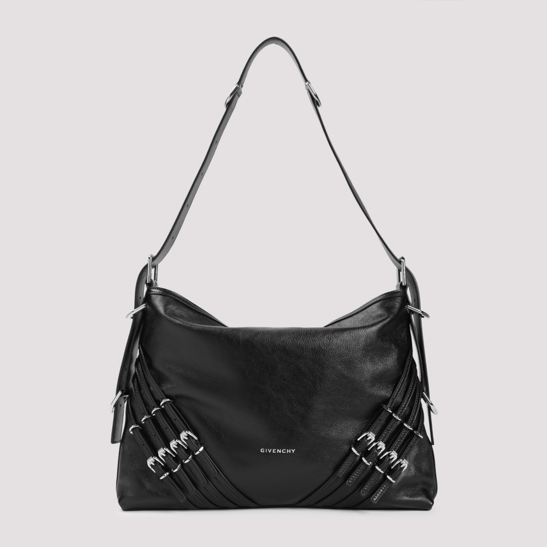 Givenchy Medium Voyou Leather Shoulder Bag In Black