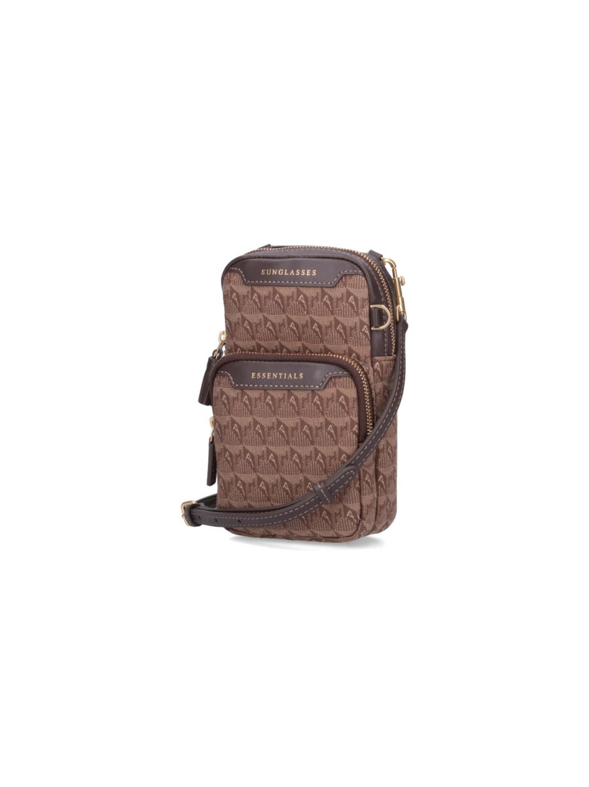Shop Anya Hindmarch "logo Essentials" Shoulder Bag – Beige