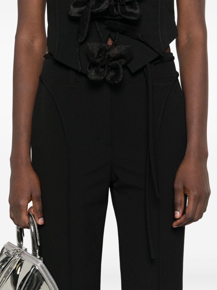 Rotate Birger Christensen Rotate Black Flared High-waist Pants In Black