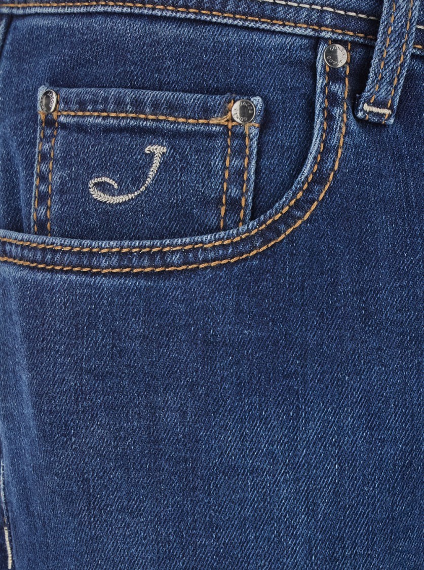 Shop Jacob Cohen Blue Stretch Denim Jeans