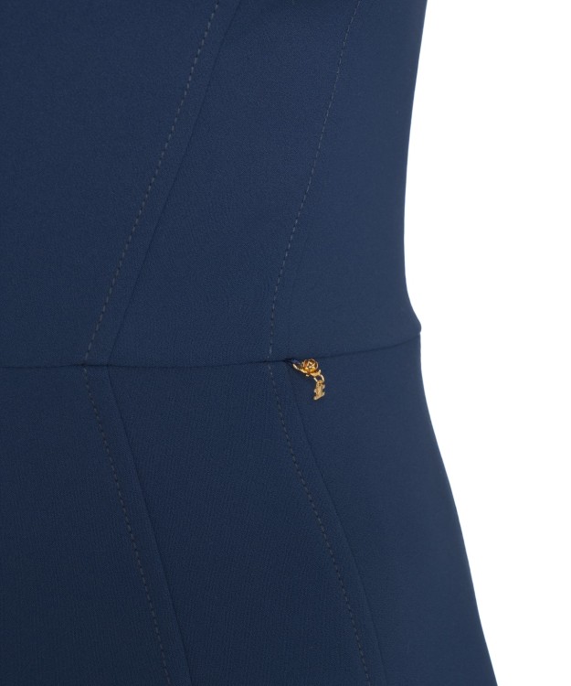Elisabetta Franchi Slim Fit Blue Dress With Metallic Accents