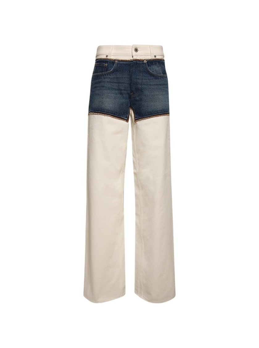 Shop Jean Paul Gaultier The Petit Grand Denim Jeans Ecru In Multicolor