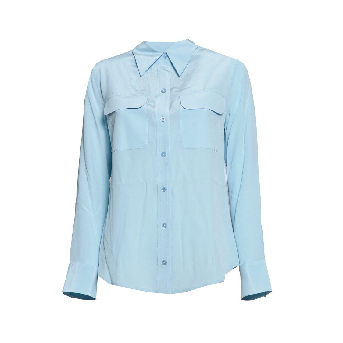 Equipment Slim Signature Shirt In Pure Silk - Light Blue