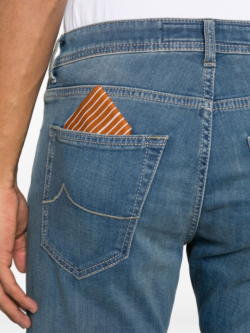 Jacob Cohen Blue Cotton Slim Men Jeans In Blue