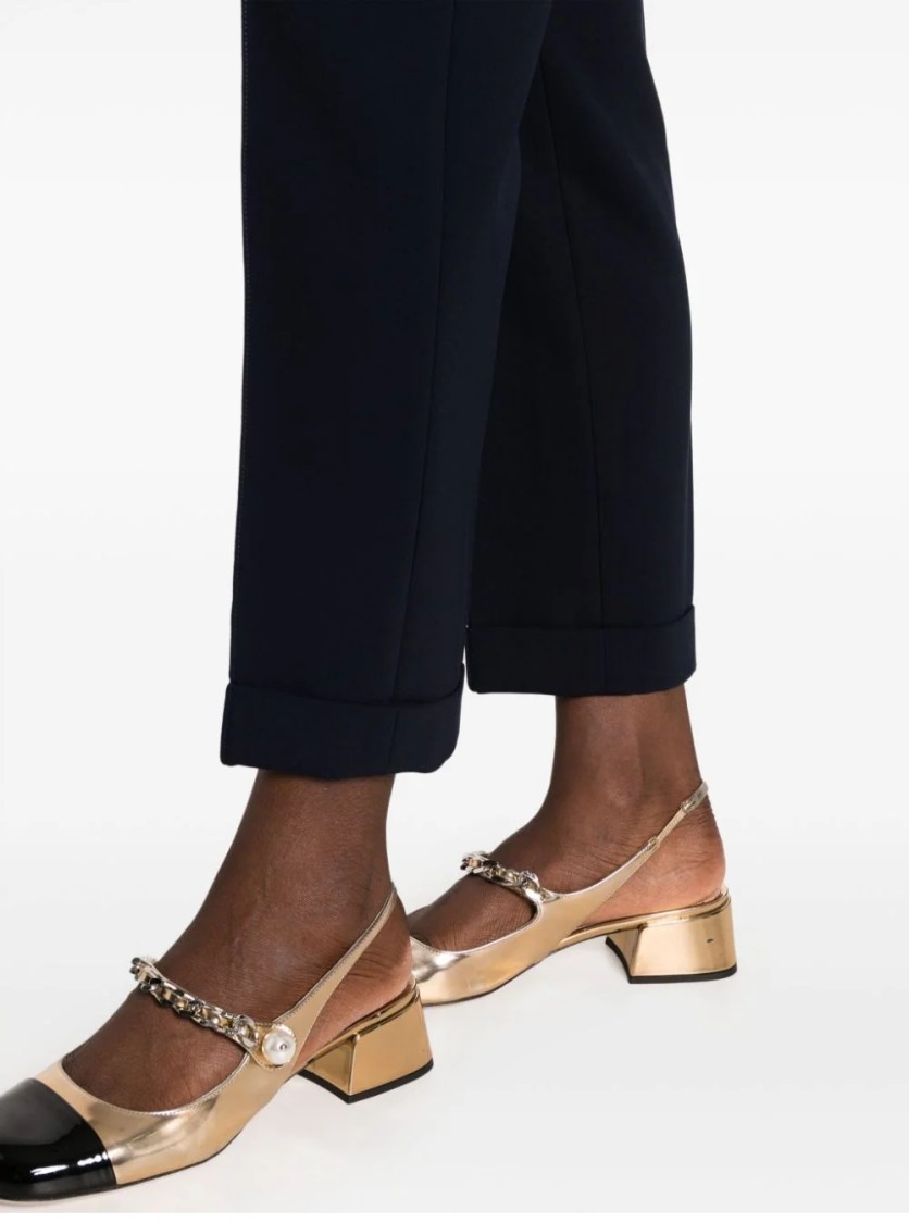 Moschino Tailored Black Trousers With Refined Cuffs In Black