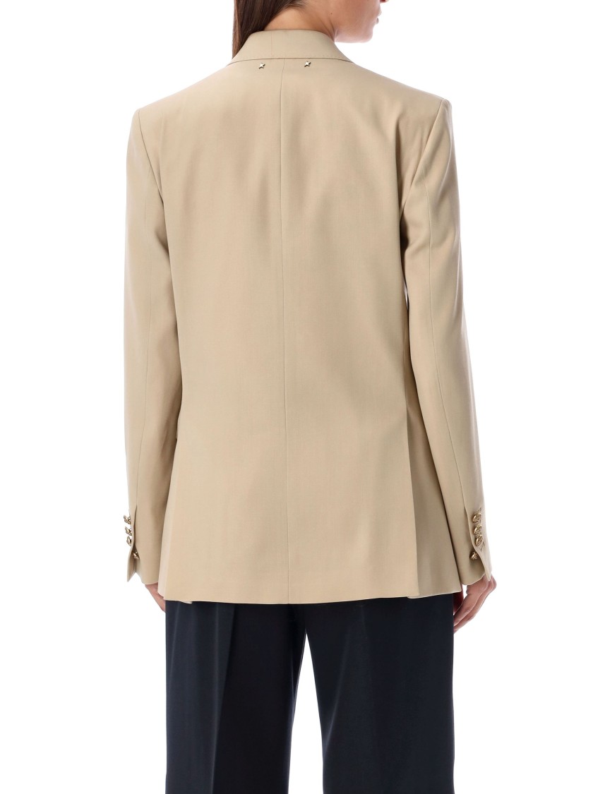 Golden Goose Double-breasted Virgin Wool Jacket In Neutral