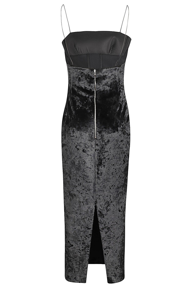 Chb Christian Boaro Velvet Longuette Dress In Multi