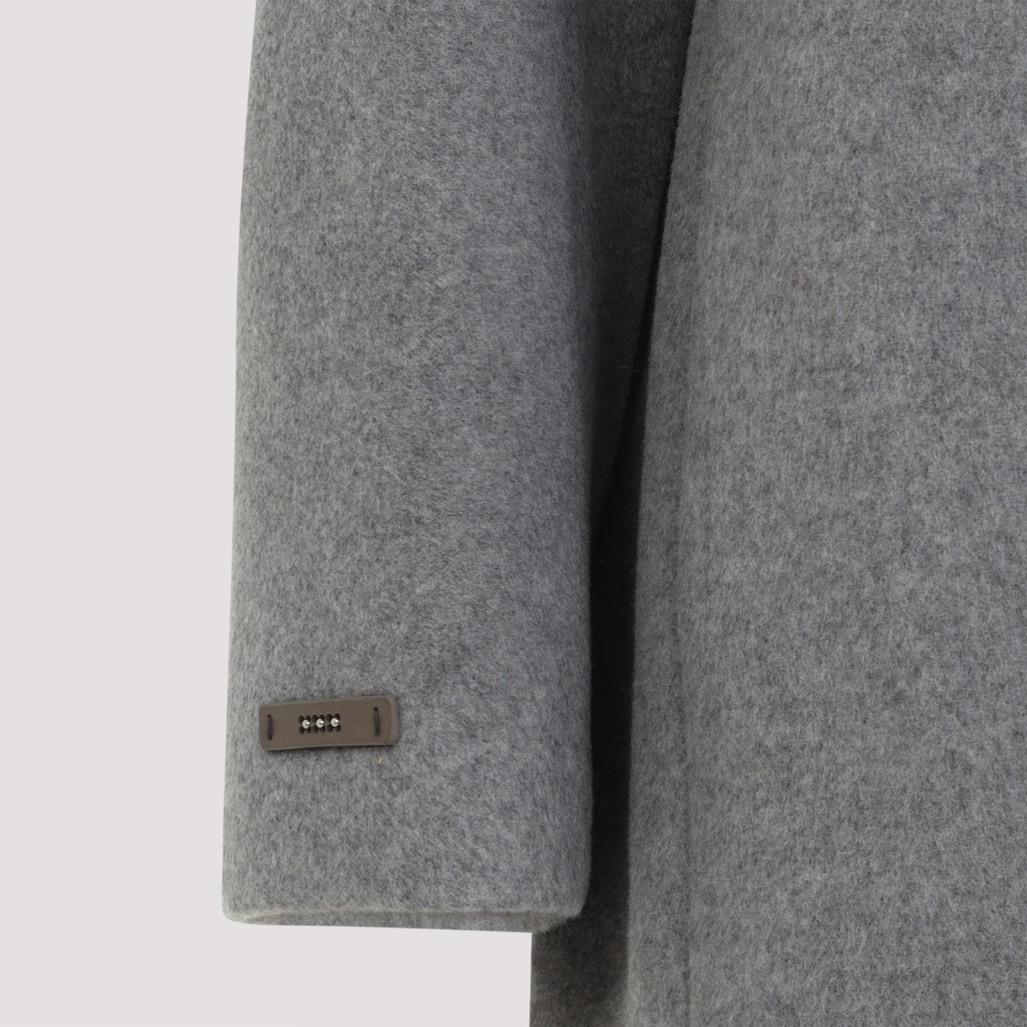 Peserico Mid-length Grey Coat With Notched Lapel In Multi