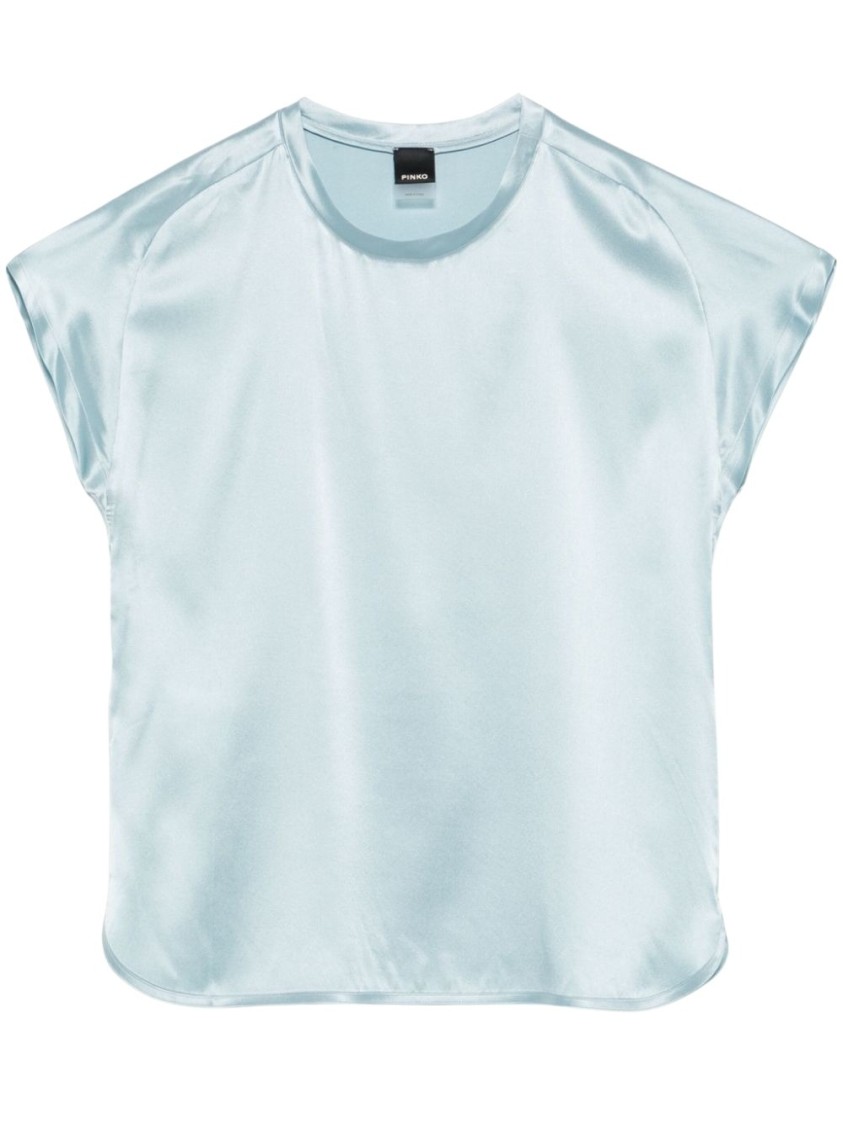 Pinko Farida Blouse Satin Silk Clothing In Blue