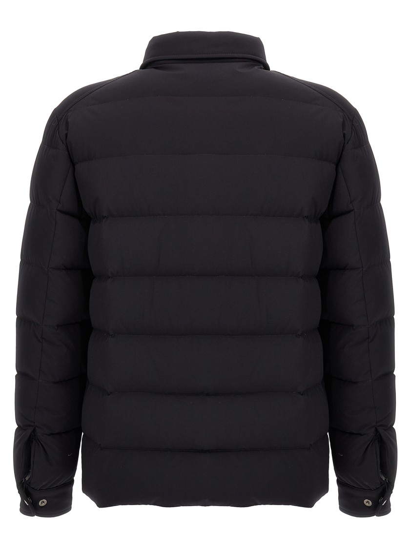 Moorer Overshirt With Quilted Design And Front Pockets In Black